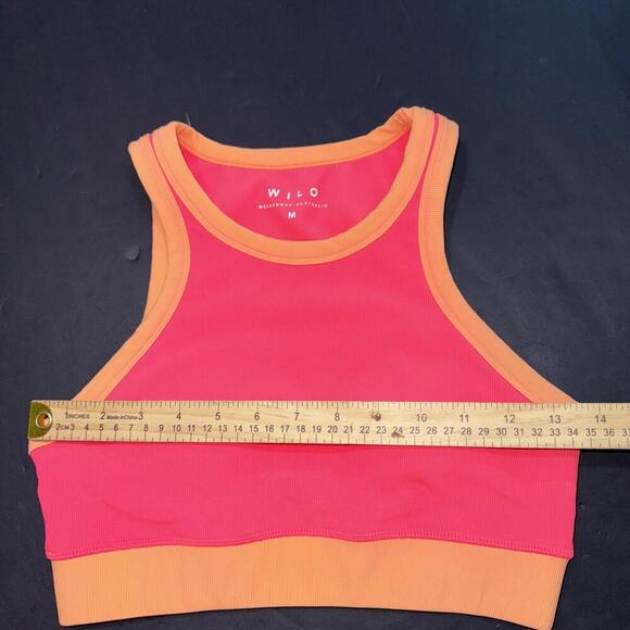 Wilo Australian Brand Women's Active Tank Bra Orange Pink Neon Athleisure Medium - Picture 5 of 11